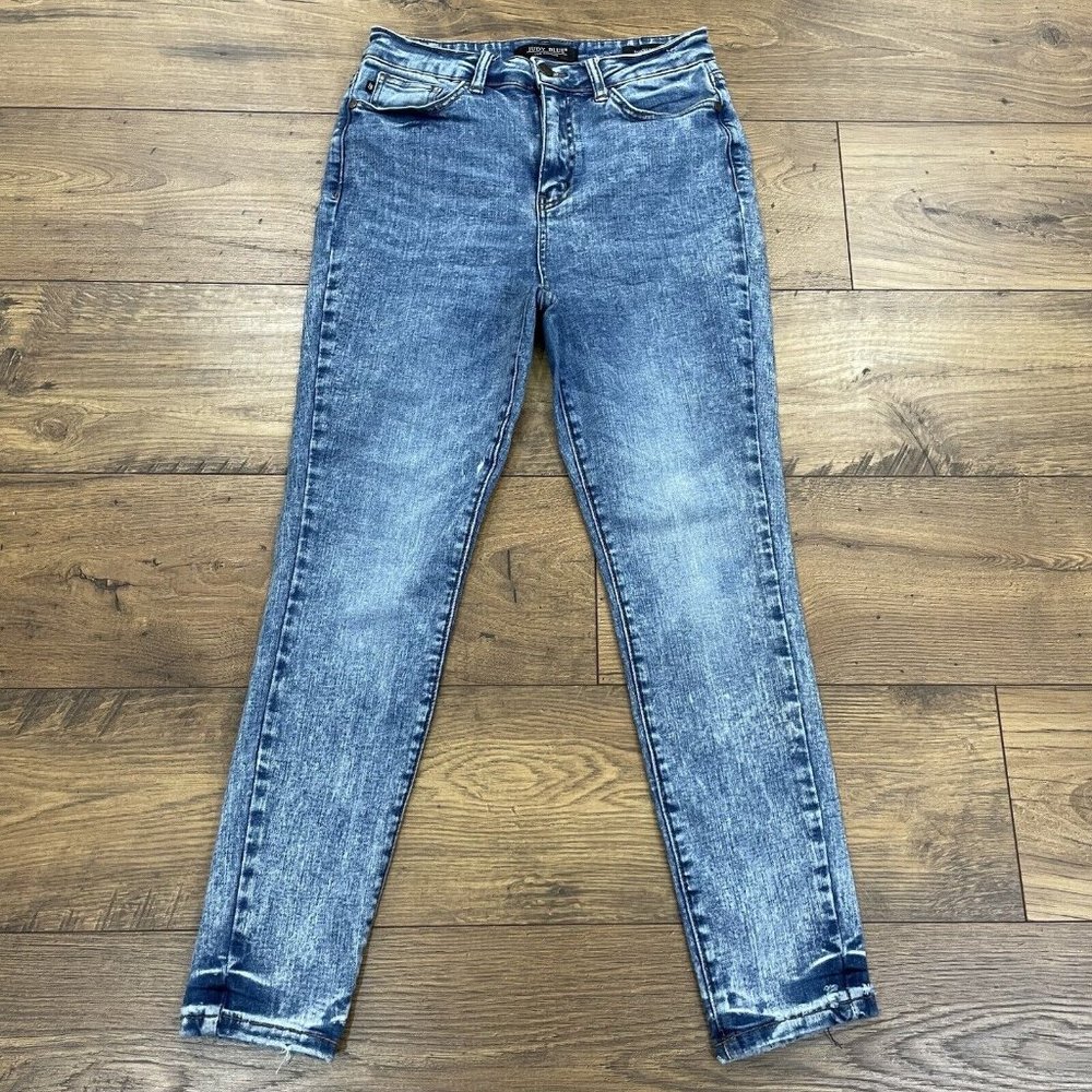 Judy Blue Jeans Womens 7 / 28 Blue Acid Wash Skinny Fit High Rise Stretch Denim